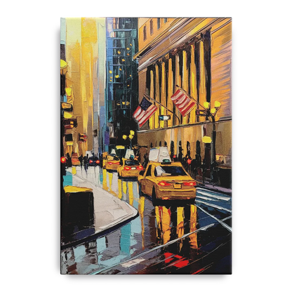 New York City Wall Street Vibes Flags Front - Canvas Wall Art