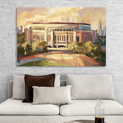 New York City Yankee Stadium Sitting Room - Canvas Wall Art