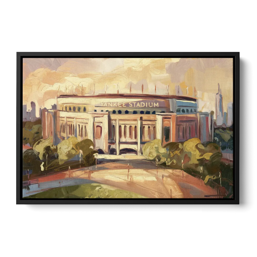 New York City Yankee Stadium Front - Black Canvas Wall Art