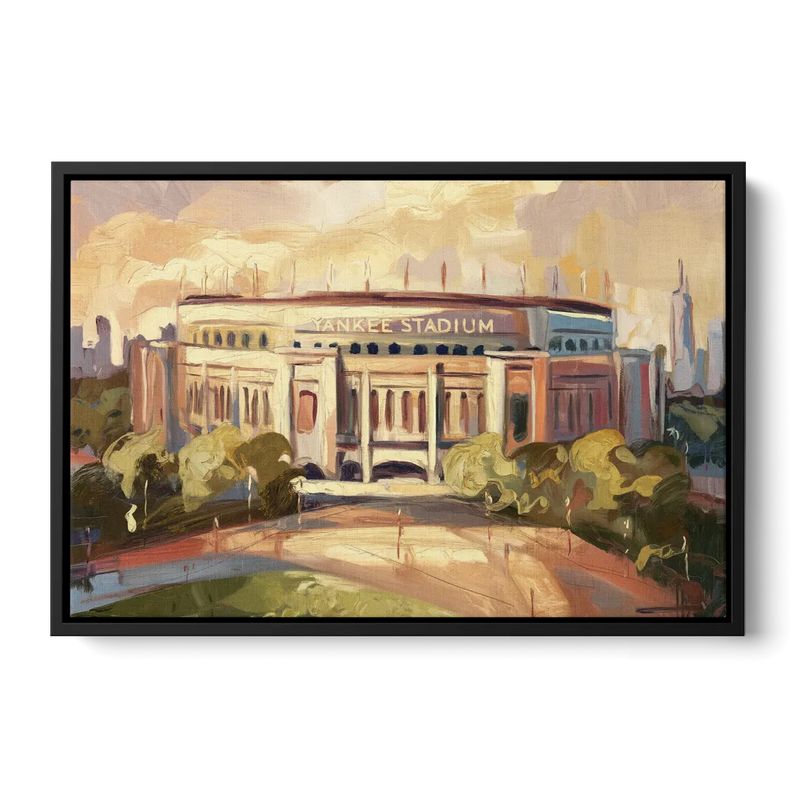 New York City Yankee Stadium Front - Black Canvas Wall Art