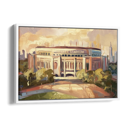 New York City Yankee Stadium Side - White Canvas Wall Art
