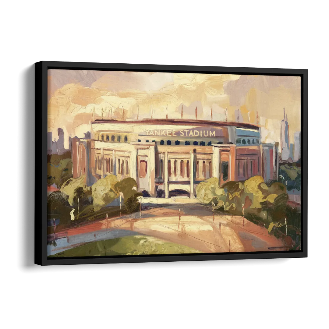 New York City Yankee Stadium Side - Black Canvas Wall Art