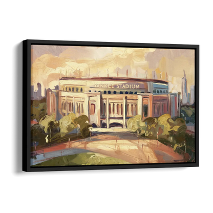 New York City Yankee Stadium Side - Black Canvas Wall Art