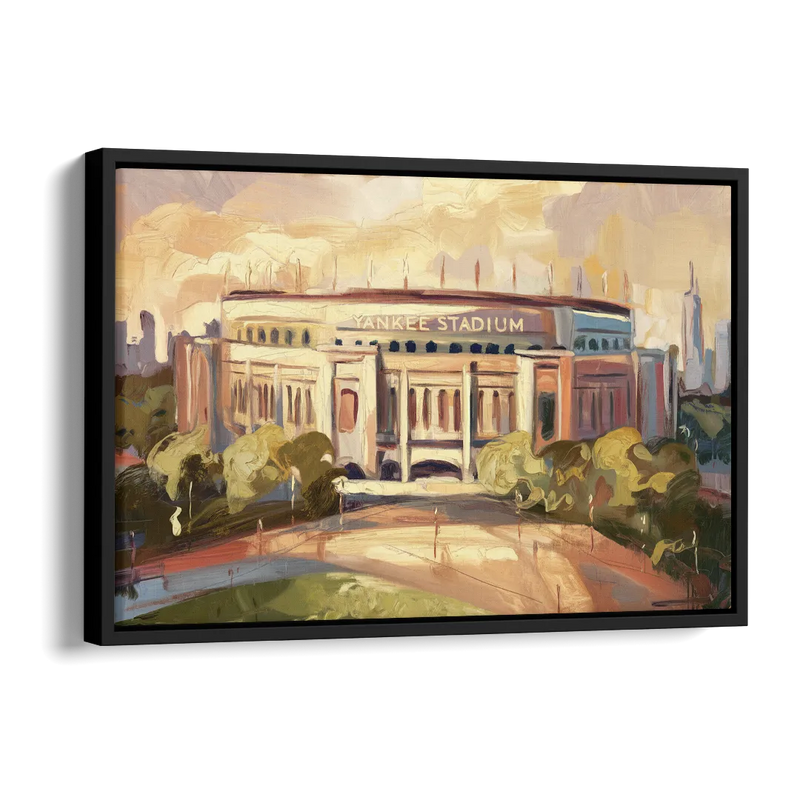New York City Yankee Stadium Side - Black Canvas Wall Art