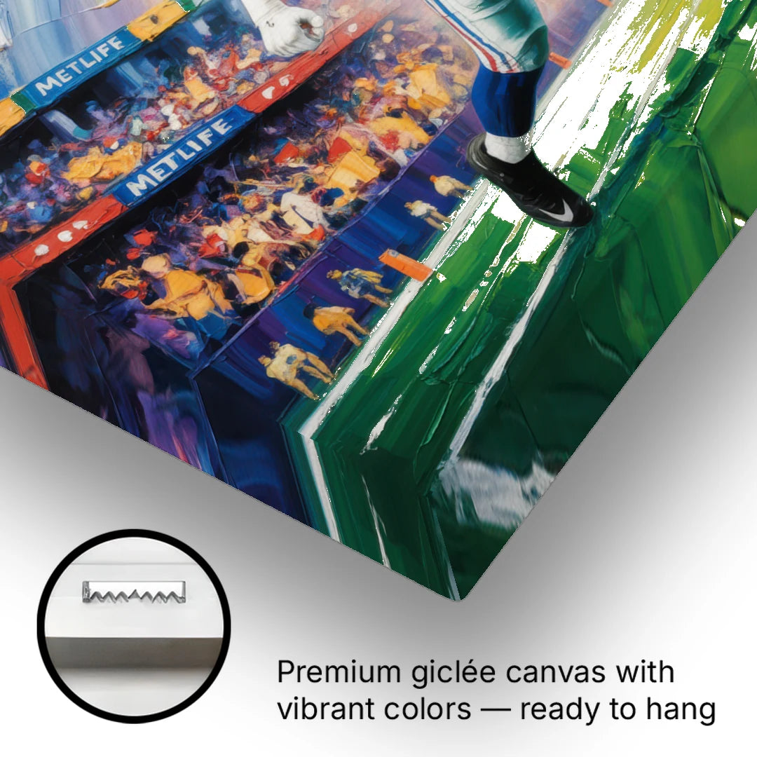 New York Giants Dynamic Impressionistic Action Art - Canvas Wall Art - Gallery Wrap Corner