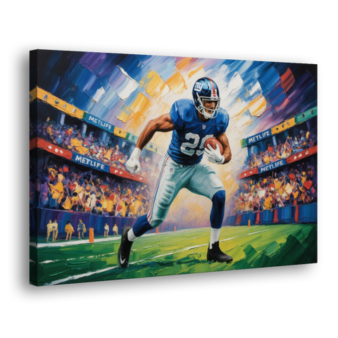 New York Giants Dynamic Impressionistic Action Art - Canvas Wall Art - Side