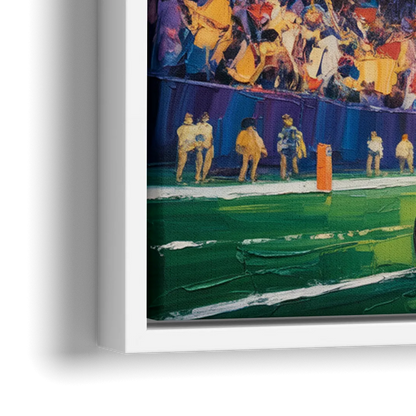 New York Giants Dynamic Impressionistic Action Art - Close-Up White Frame Canvas