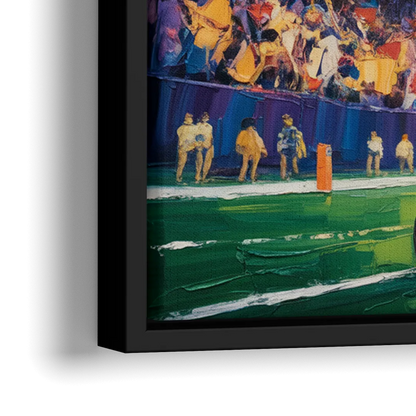 New York Giants Dynamic Impressionistic Action Art - Close-Up Black Frame Canvas