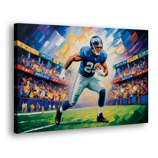 New York Giants Dynamic Impressionistic Action Art Side - Canvas Wall Art