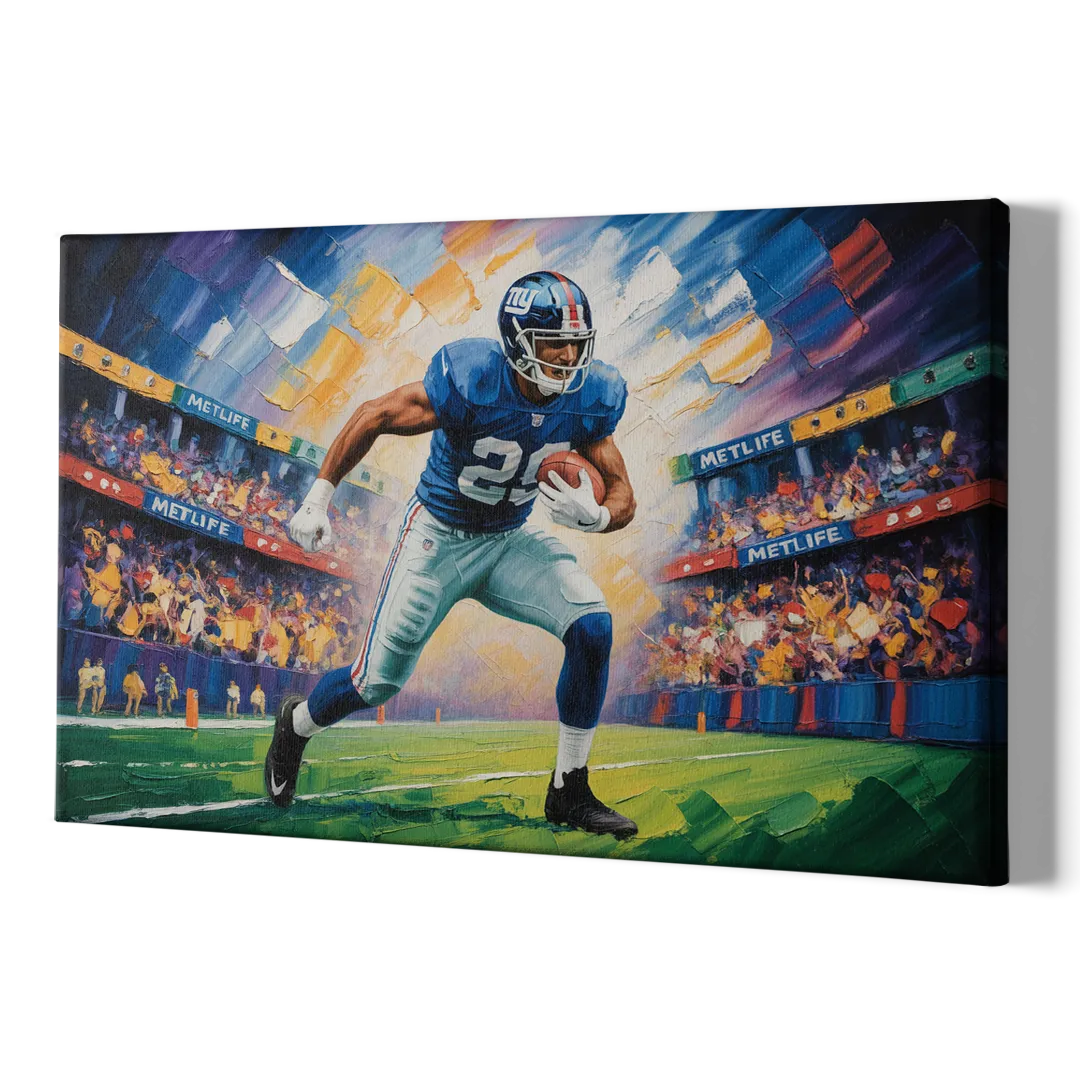 New York Giants Dynamic Impressionistic Action Art - Canvas Print Art Sides