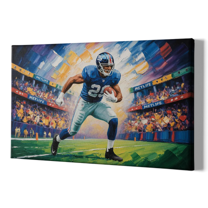 New York Giants Dynamic Impressionistic Action Art - Canvas Print Art Sides