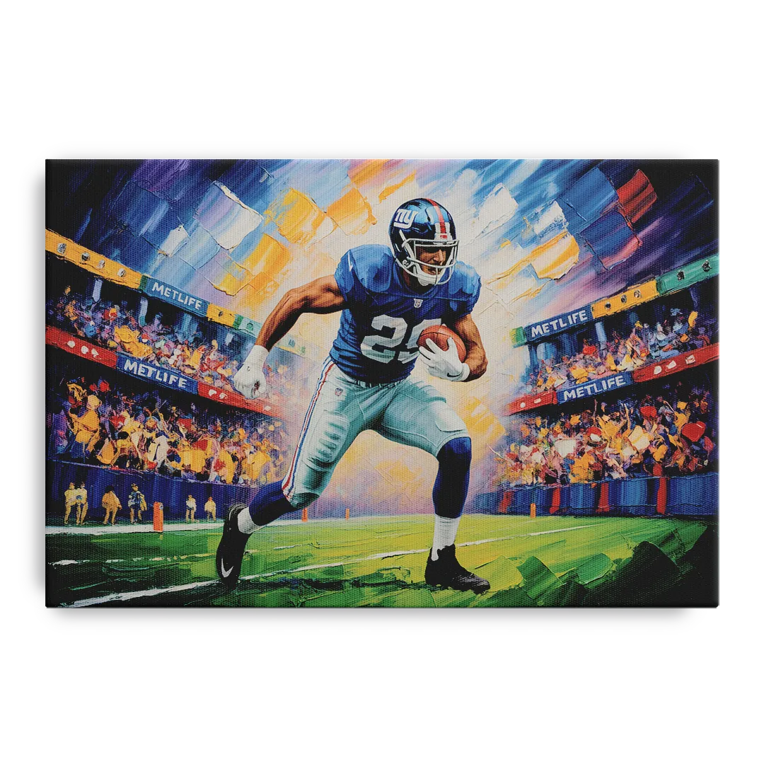 New York Giants Dynamic Impressionistic Action Art Front - Canvas Wall Art