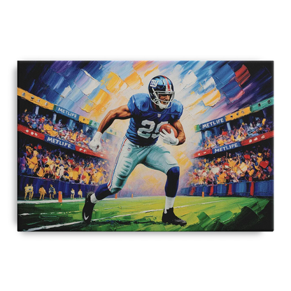 New York Giants Dynamic Impressionistic Action Art Front - Canvas Wall Art