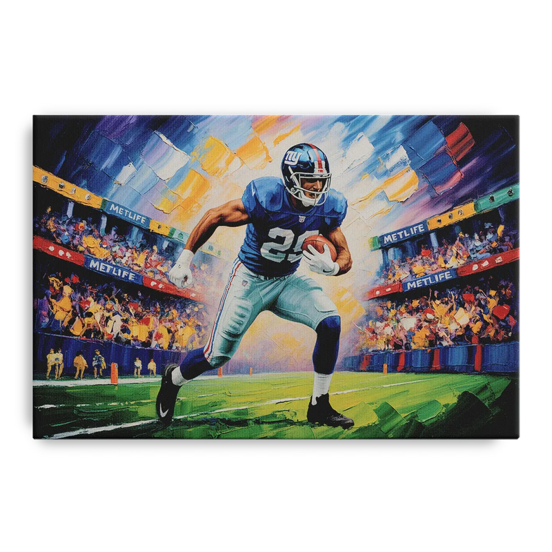 New York Giants Dynamic Impressionistic Action Art Front - Canvas Wall Art