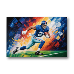 New York Giants Impressionistic Football Action Art - Canvas Wall Art - Front