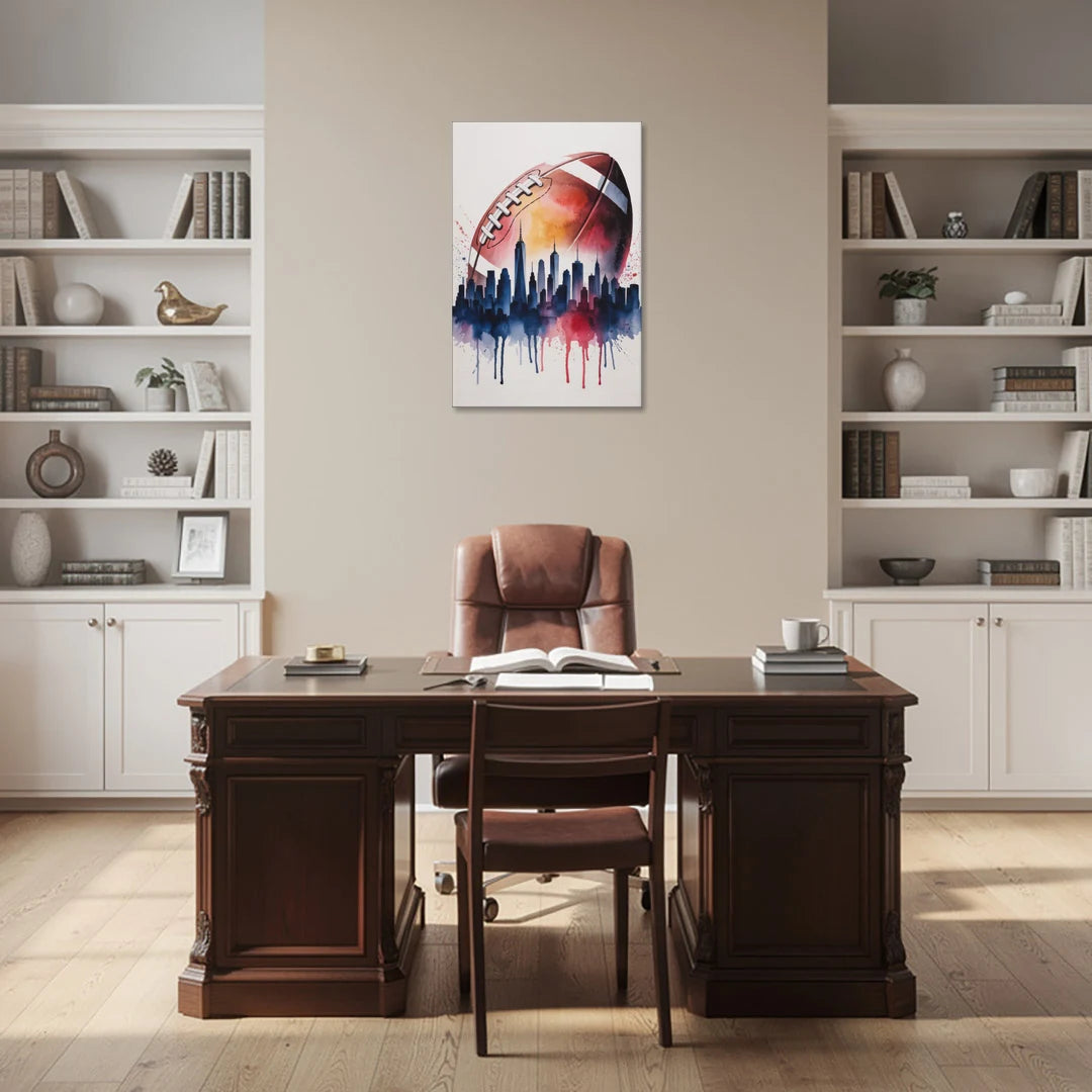 New York Giants Skyline Game - Canvas Wall Art - Office - 24x36