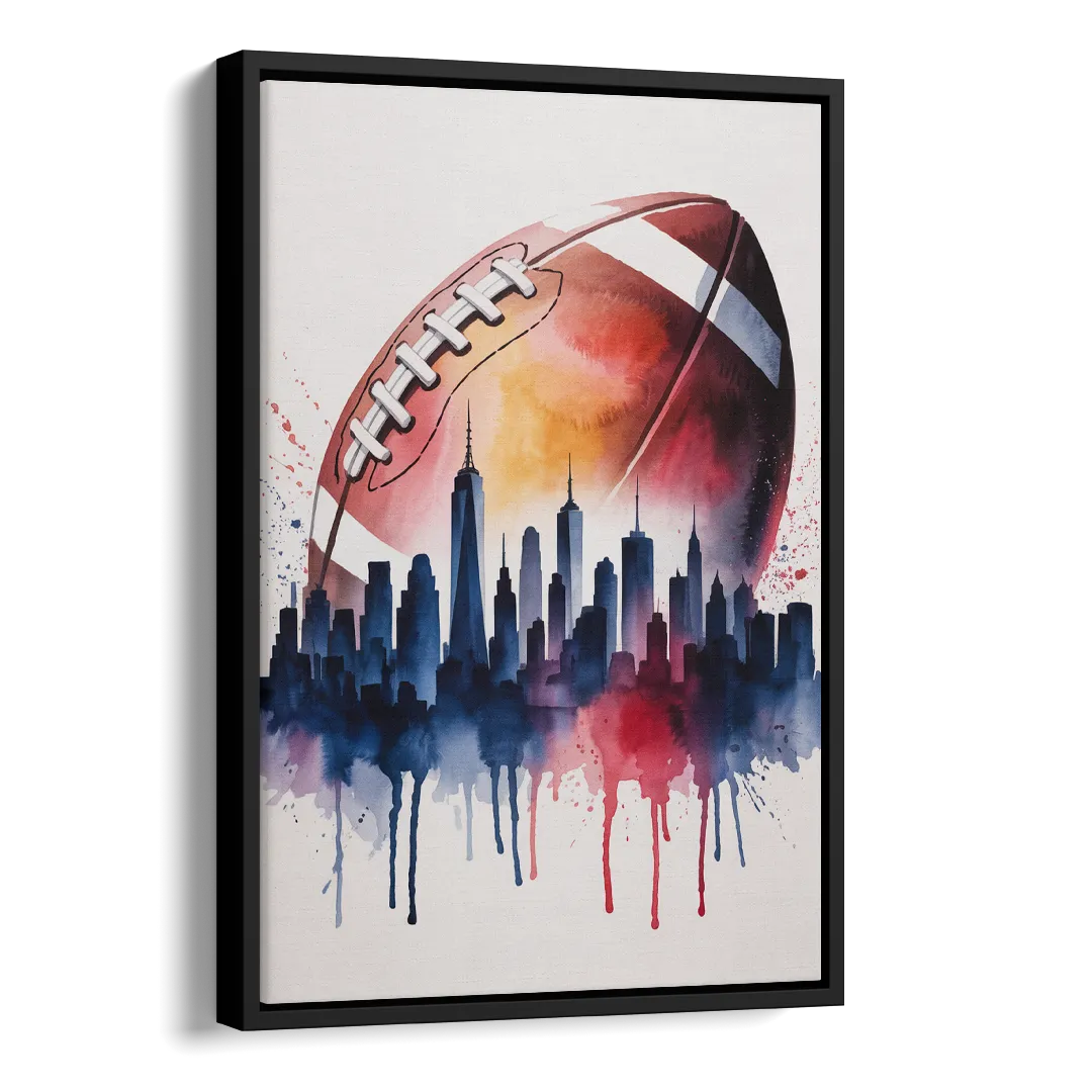 New York Giants Skyline Game Side - Black Canvas Wall Art