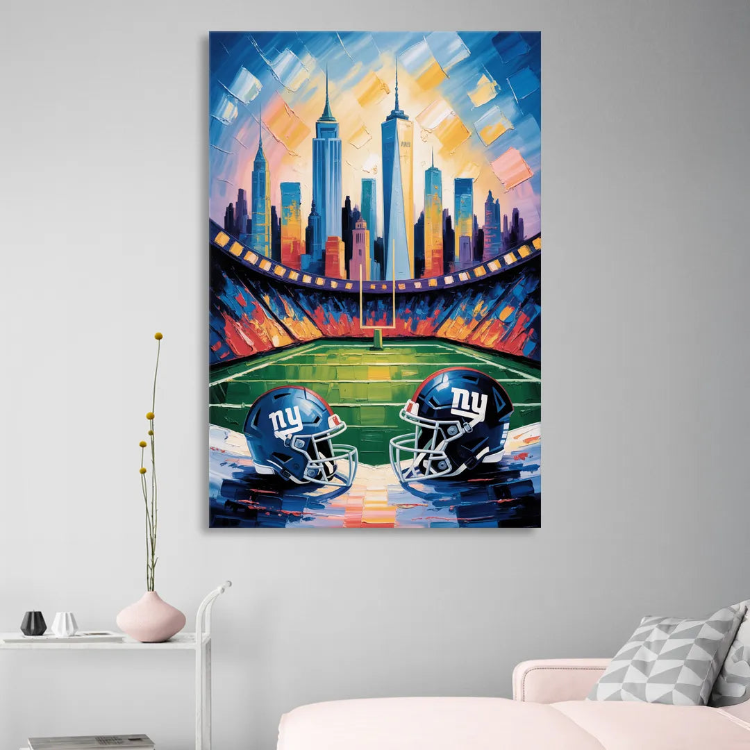 New York Giants Skyline Stadium Sitting Room - Canvas Wall Art