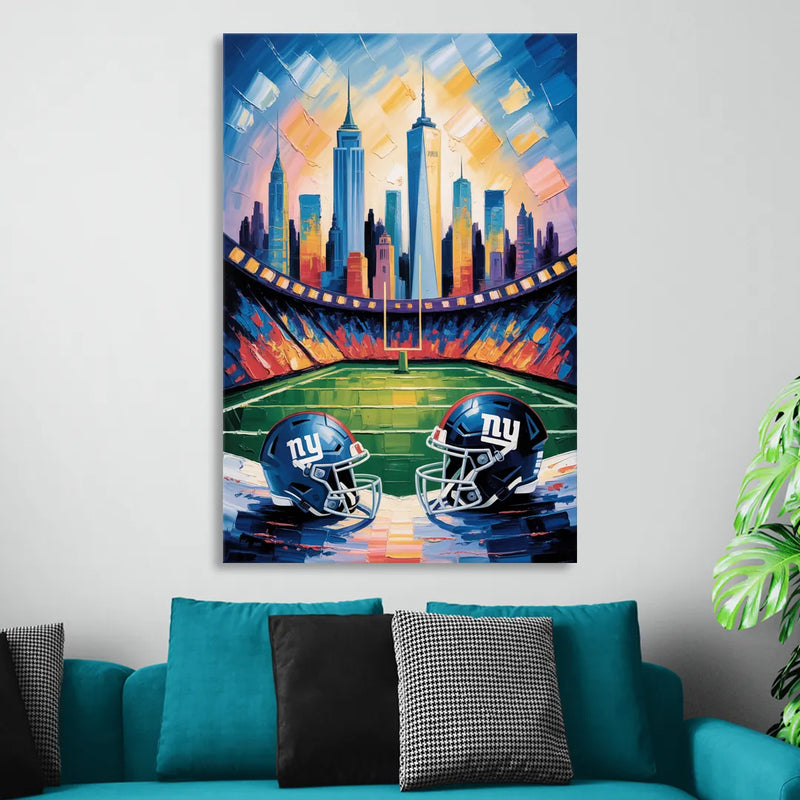 New York Giants Skyline Stadium Living Room - Canvas Wall Art