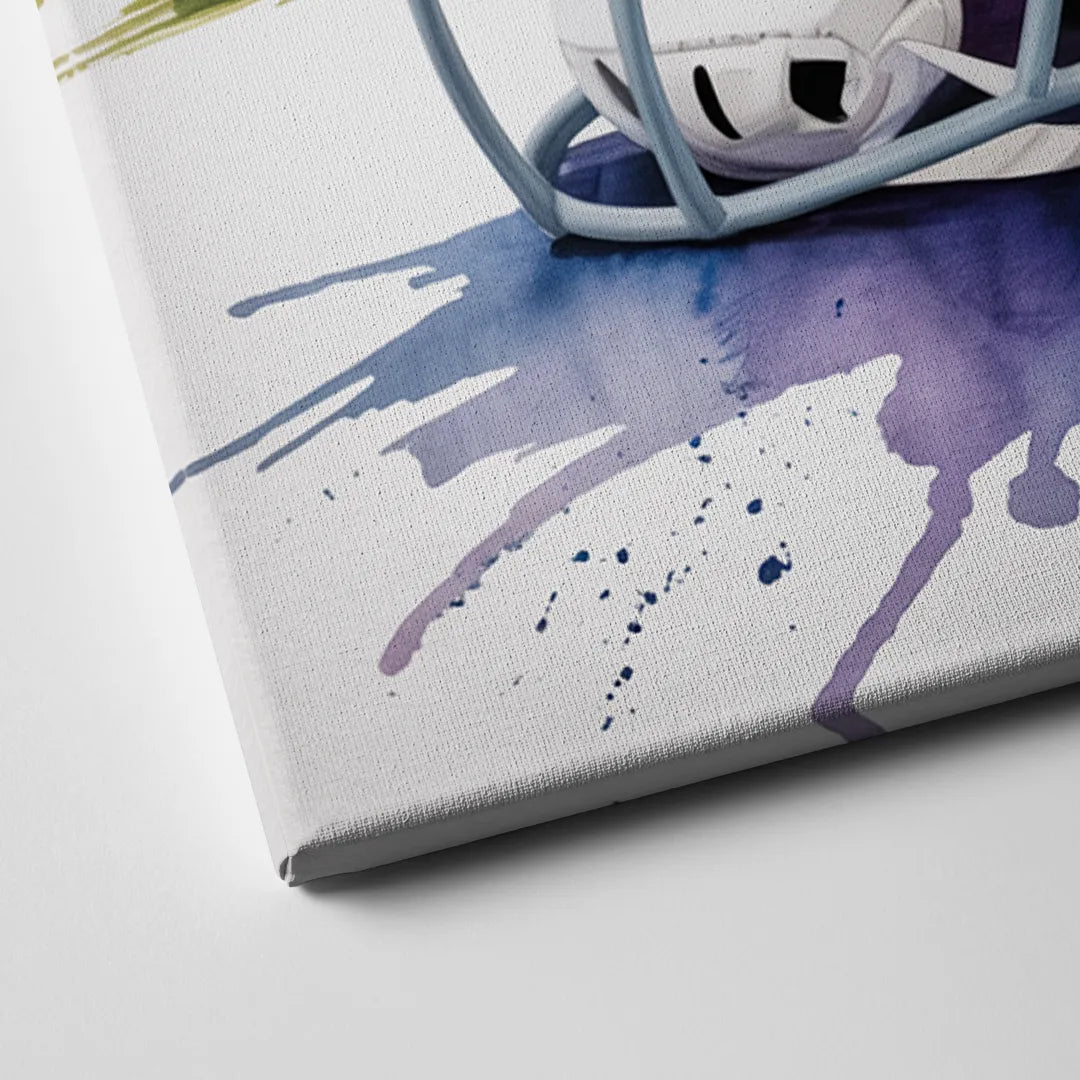 New York Giants Watercolor Helmet and Stadium Art Canvas Close Up