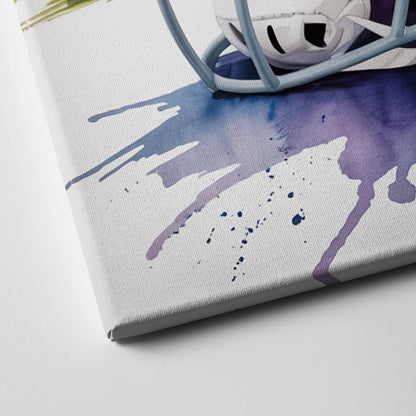 New York Giants Watercolor Helmet and Stadium Art Canvas Close Up