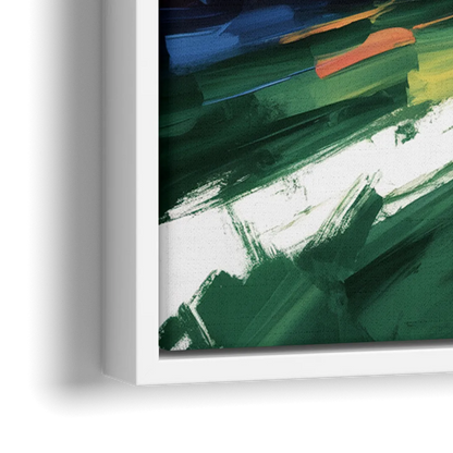 New York Jets Energetic Impressionist Football Helmet Artwork - Close-Up White Frame Canvas