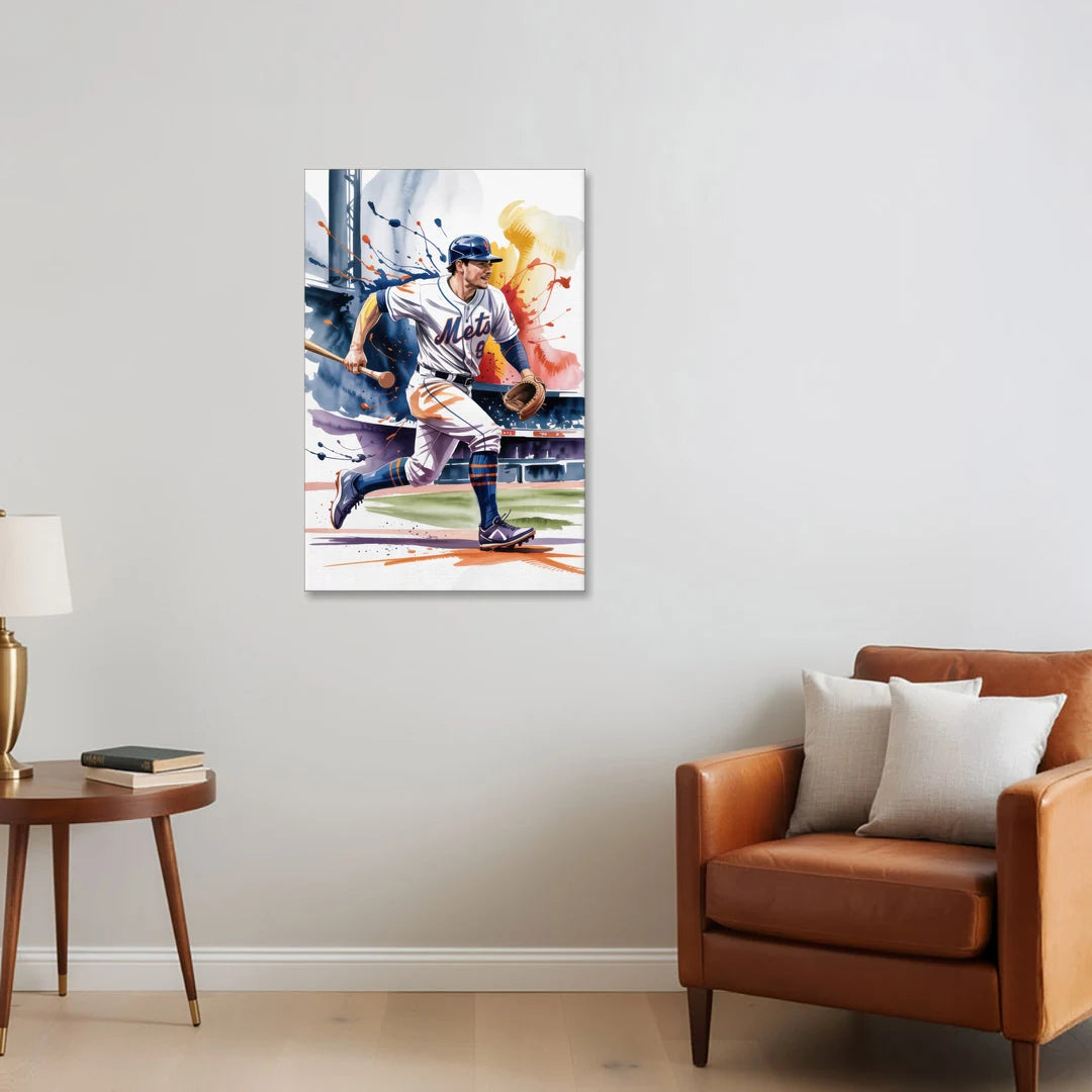 New York Mets Championship Game - Canvas Wall Art - Sofa - 24x36