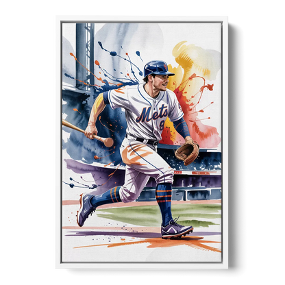 New York Mets Championship Game - White Frame Canvas