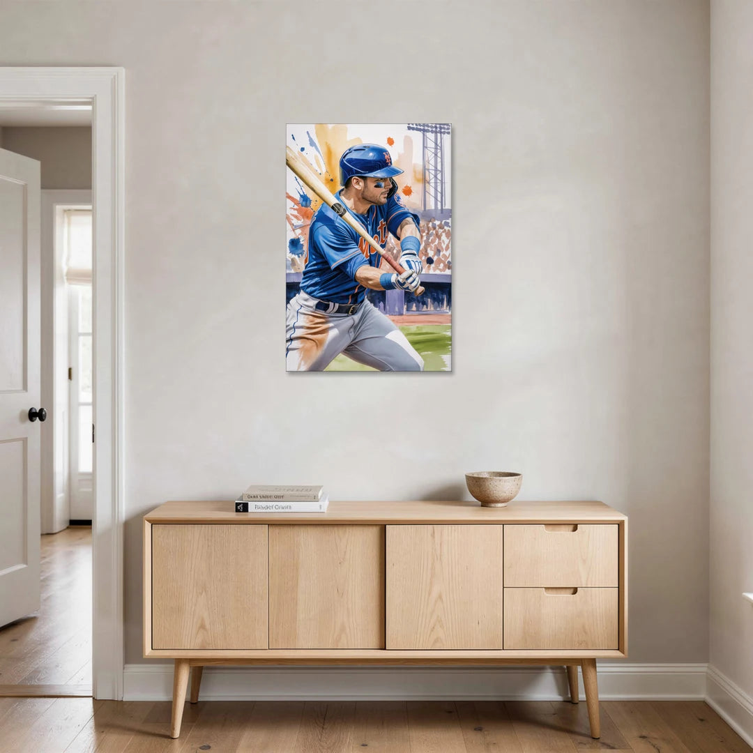 New York Mets Home Run Swing - Canvas Wall Art - Coffee Table - 24x36