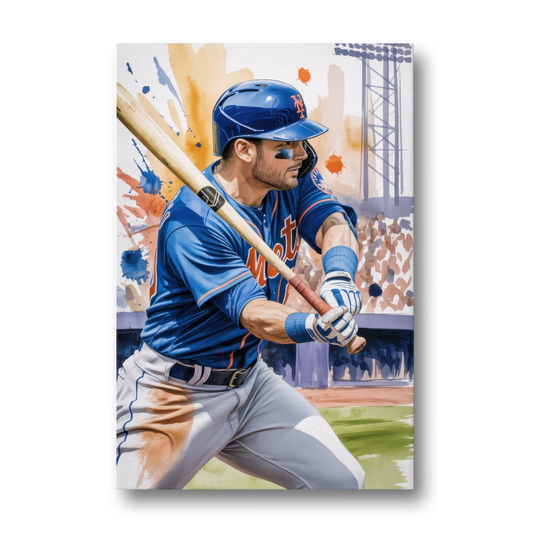 New York Mets Home Run Swing - Canvas Wall Art - Front