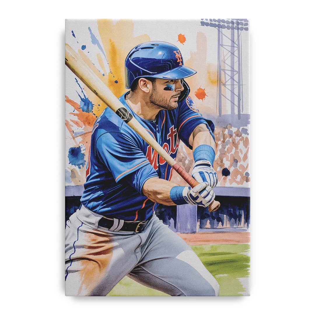 New York Mets Home Run Swing Front - Canvas Wall Art