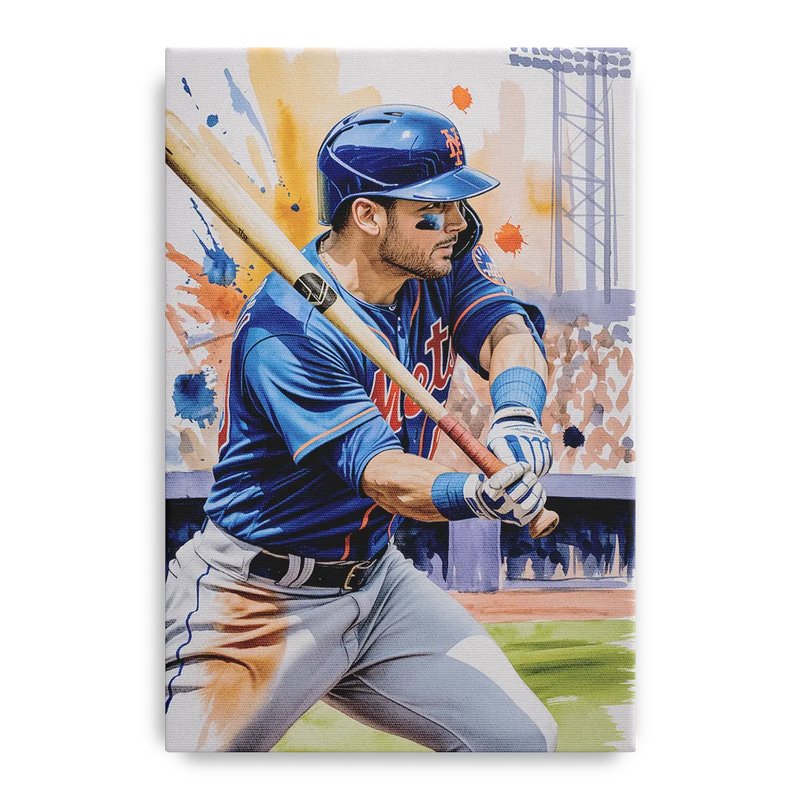 New York Mets Home Run Swing Front - Canvas Wall Art