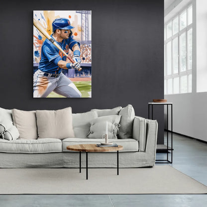 New York Mets Home Run Swing - Canvas Wall Art Living Room