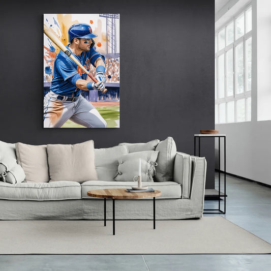 New York Mets Home Run Swing - Canvas Wall Art Living Room