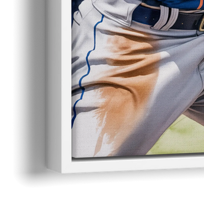 New York Mets Home Run Swing - Close-Up White Frame Canvas
