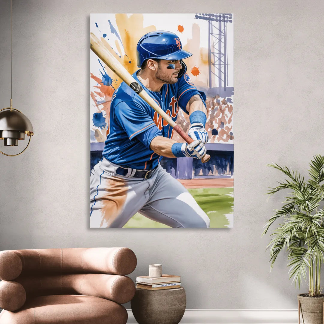 New York Mets Home Run Swing Sitting Room - Canvas Wall Art