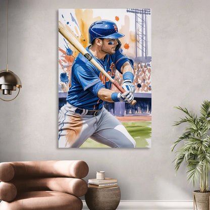 New York Mets Home Run Swing Sitting Room - Canvas Wall Art