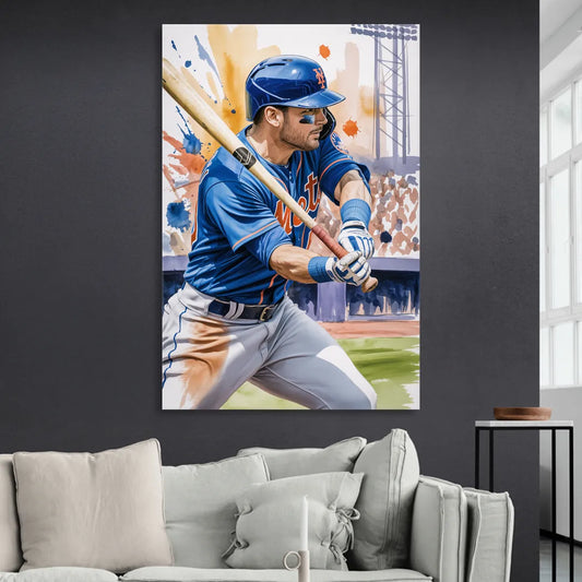 New York Mets Home Run Swing Living Room - Canvas Wall Art