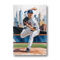 New York Mets Pitcher Windup - Canvas Wall Art - Front