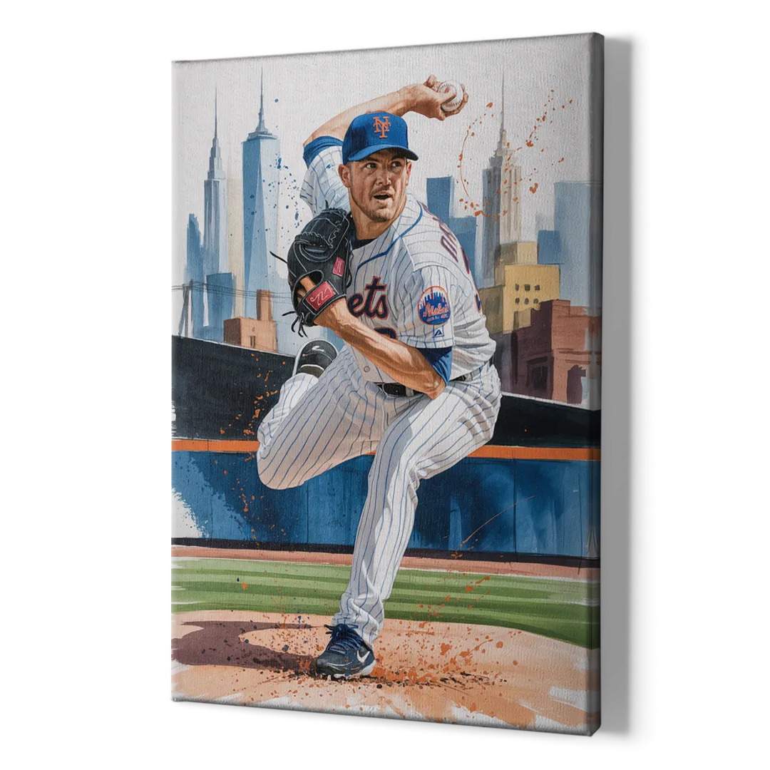 New York Mets Pitcher Windup - Canvas Print Art Sides