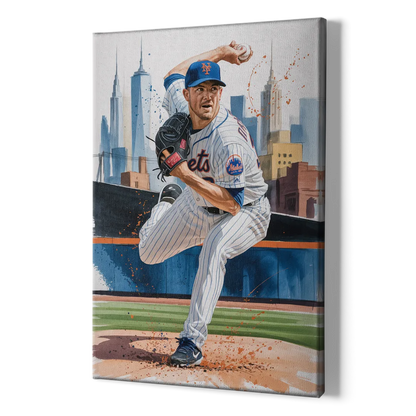 New York Mets Pitcher Windup - Canvas Print Art Sides