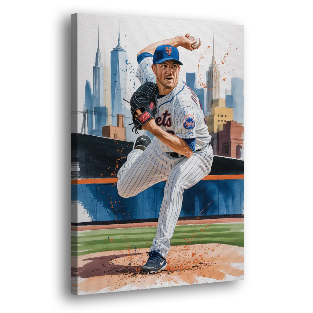 New York Mets Pitcher Windup Side - Canvas Wall Art