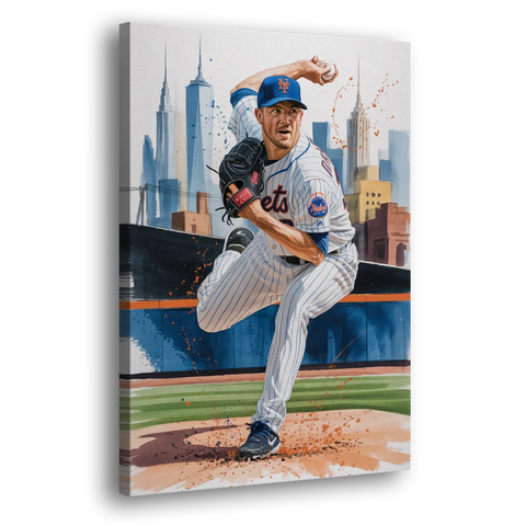 New York Mets Pitcher Windup - Canvas Wall Art
