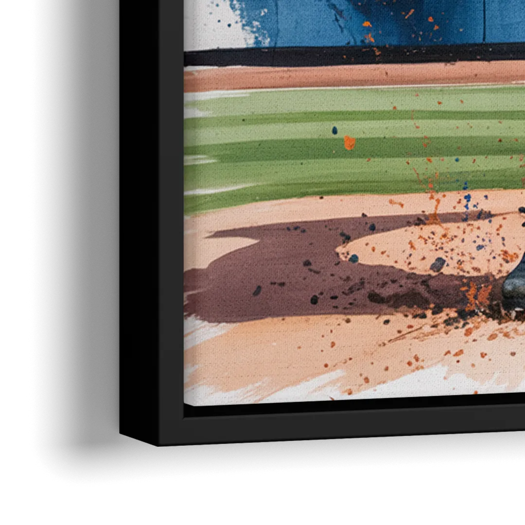 New York Mets Pitcher Windup - Close-Up Black Frame Canvas