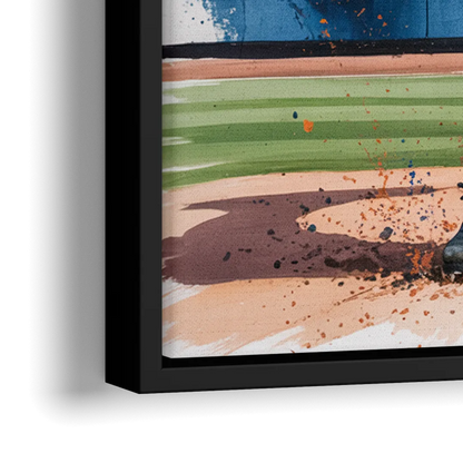 New York Mets Pitcher Windup - Close-Up Black Frame Canvas