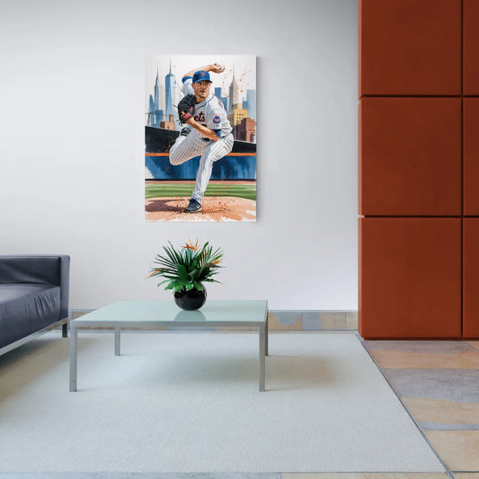 New York Mets Pitcher Windup - Canvas Wall Art Living Room