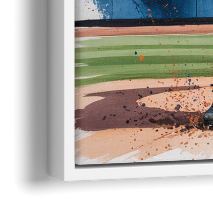 New York Mets Pitcher Windup - Close-Up White Frame Canvas