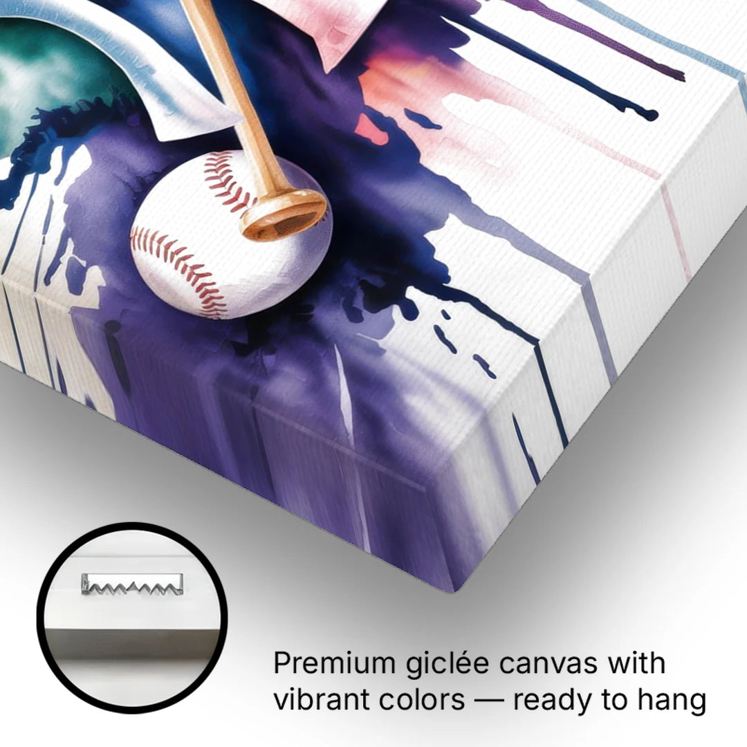 New York Yankees Emblem - Canvas Wall Art - Gallery Wrap Corner
