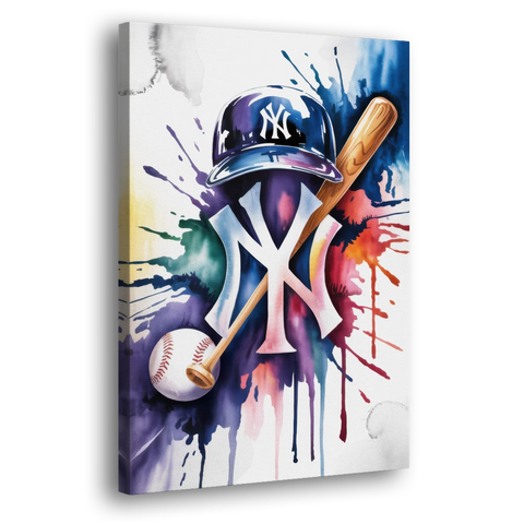 New York Yankees Emblem - Canvas Wall Art - Side