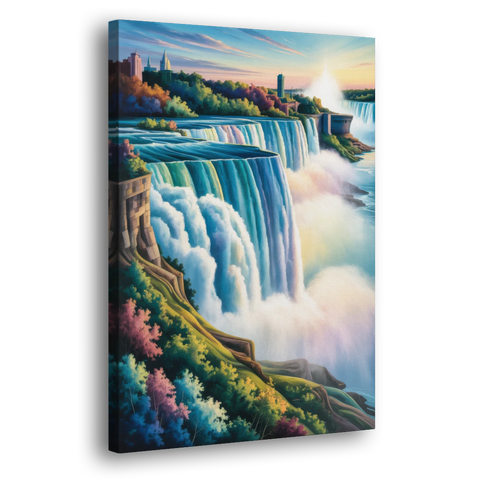 Niagara Falls Color Burst - Canvas Wall Art - Side